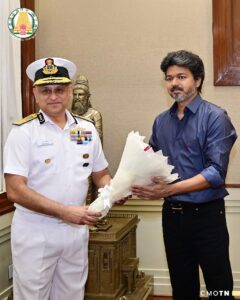 இந்திய கடலோரக் காவல்படை தலைமை இயக்குநர் பரமேஷ் சிவமணி முதலமைச்சர் ச. ஜோசப் விஜயை சந்தித்தார்
