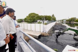 வியாசர்பாடி கேப்டன் காட்டன் கால்வாயில் வெள்ளத் தடுப்புப் பணிகளை ஆய்வு செய்தார் முதலமைச்சர் விஜய்